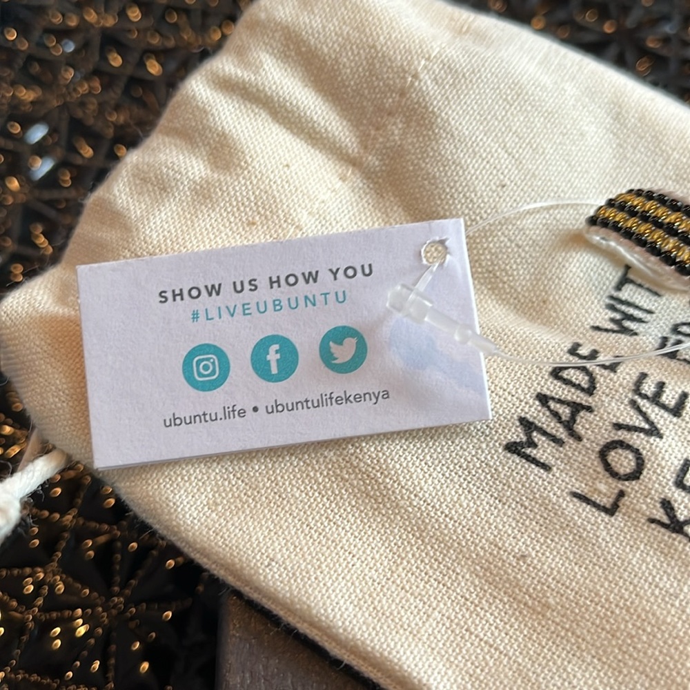 🩶🩵 NWT LOVE Bracelet • Gray/Turquoise UBUNTU Life Handwoven/Beaded • Adjustable - Picture 6 of 10